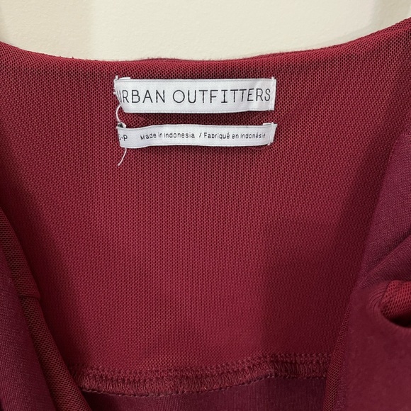 Urban Outfitters Ponte Lace Up Mini Dress in Burgundy - Picture 5 of 8